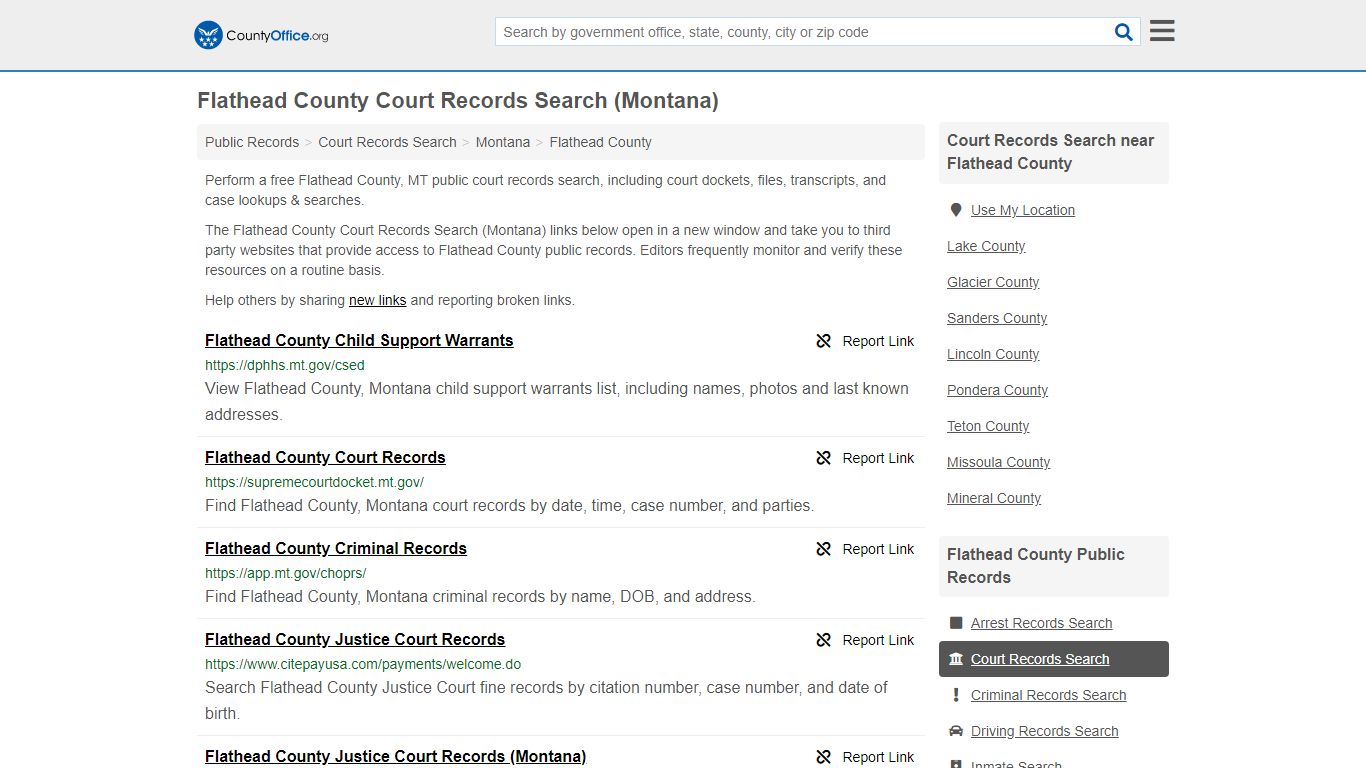 Court Records Search - Flathead County, MT (Adoptions ...