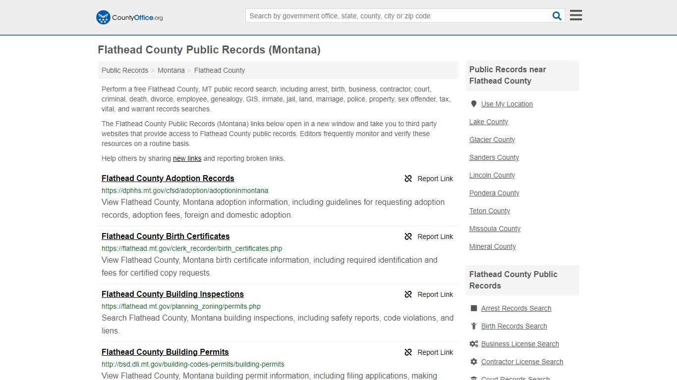Public Records - Flathead County, MT (Business, Criminal ...